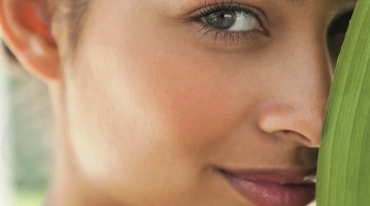 Woman with smooth skin smiling