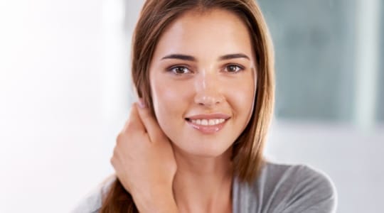 Teen girl with healthy, clear skin